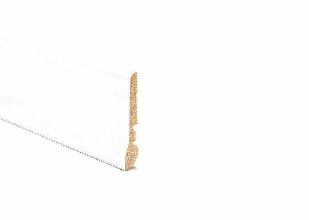 Battiscopa Liscio Impiallacciato Tanganica Con Piede Bianco Mm 70 X 14 - Kimono