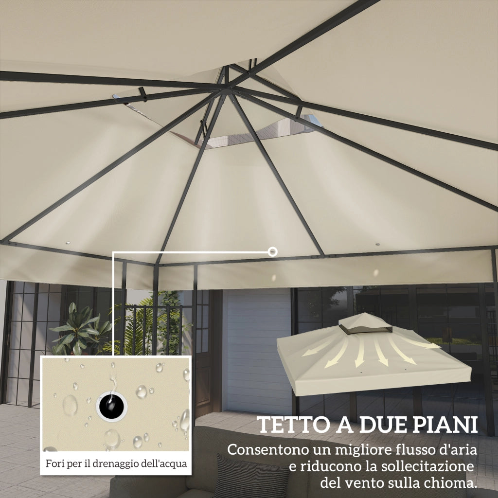 Copertura per Gazebo 3x3m ¨C zephmum ¨C Poliestere UPF30+ Crema