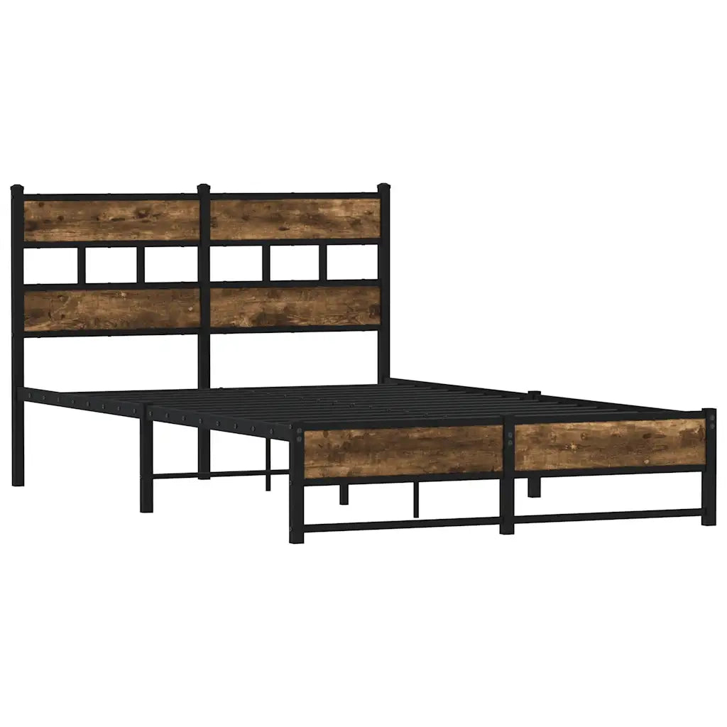Giroletto senza Materasso in Metallo-Struttura Letto Rovere Fumo 120x200 cm 355754