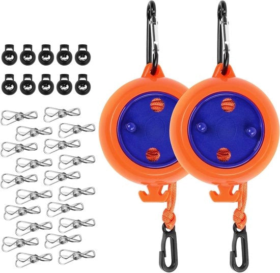 Linea da stendibiancheria retrattile a 2 pezzi 10m Linea da stendibiancheria portatile senza intrecci per viaggi