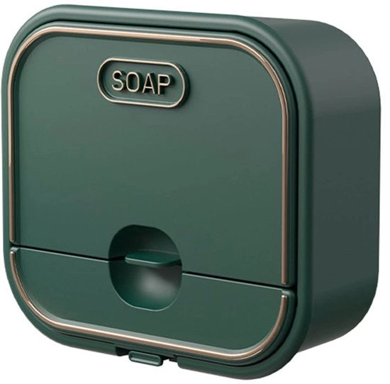 Contenitore di sapone per parete con chiusura a coperchio, non perforato, multifunzionale, realizzato in ABS di alta qualità
