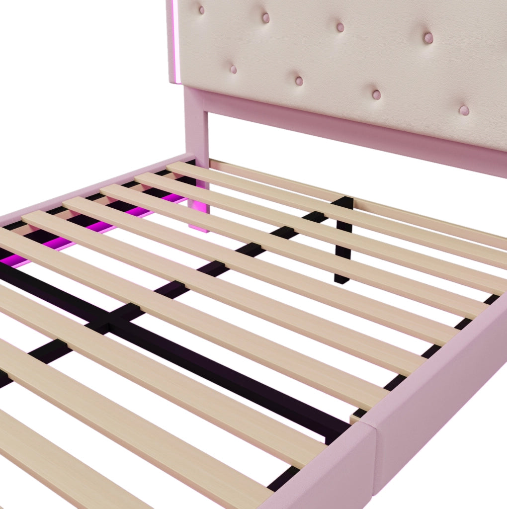 Letto a castello per bambini con luce ambiente e rete a doghe