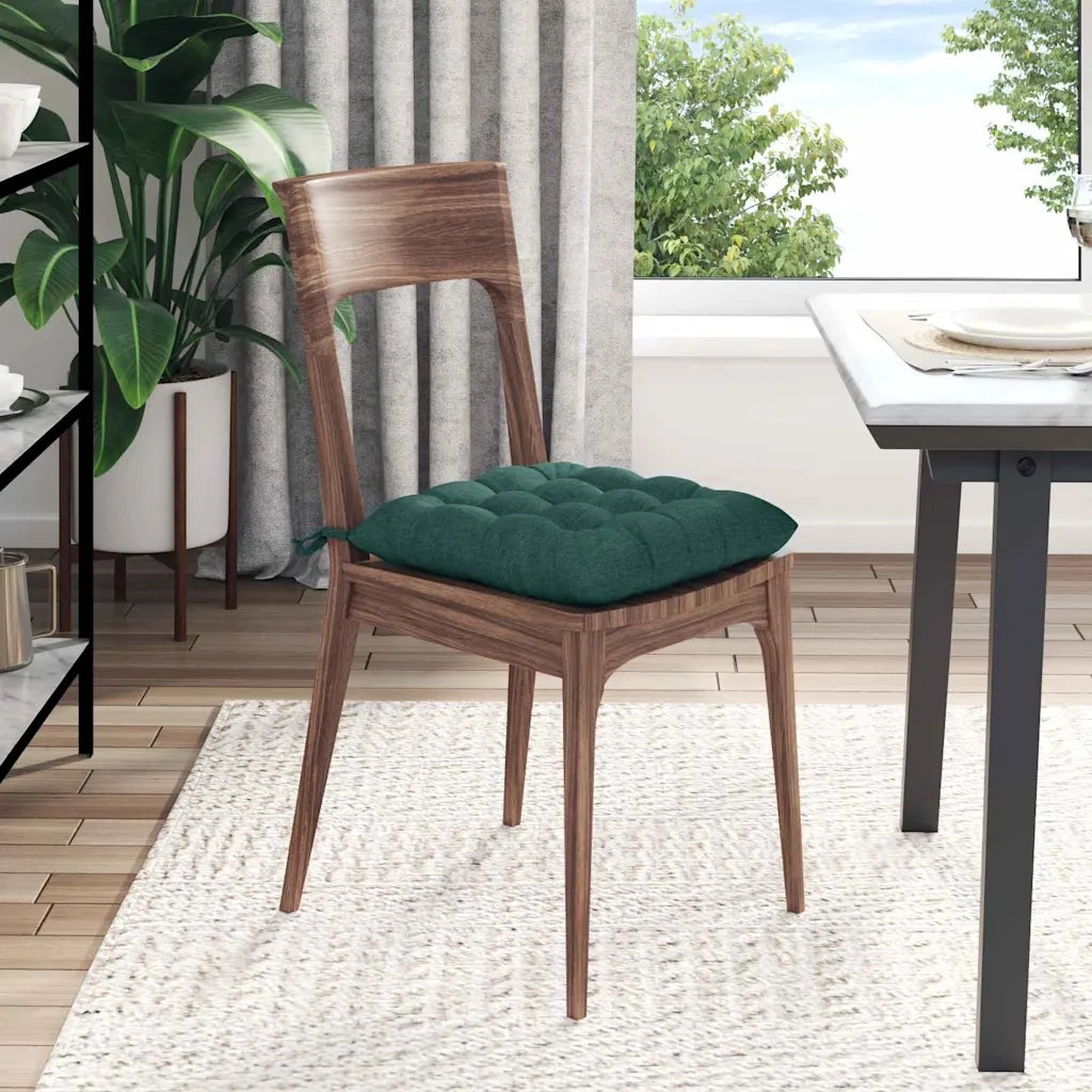 Cuscini per Seduta 4 pcs Verde Scuro 40 x 40 x 6 cm Tessuto
