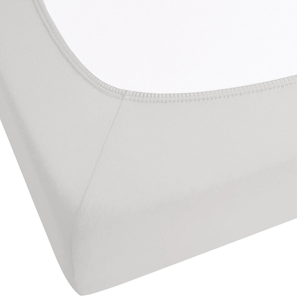 Lenzuolo con angoli cotone grigio chiaro 160 x 200 cm con bordi elastici modello classico a tinta unita camera da letto classica