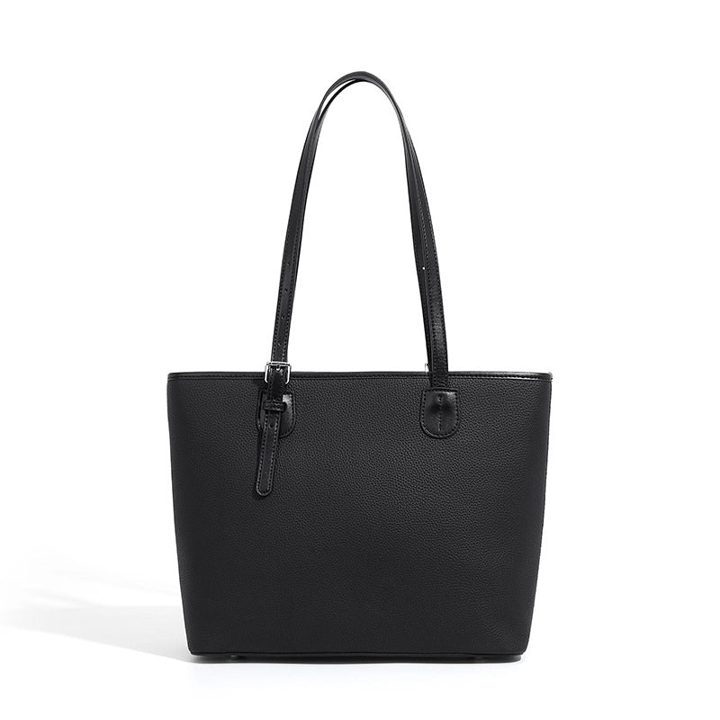 Borsa a tracolla da donna in vera pelle nera