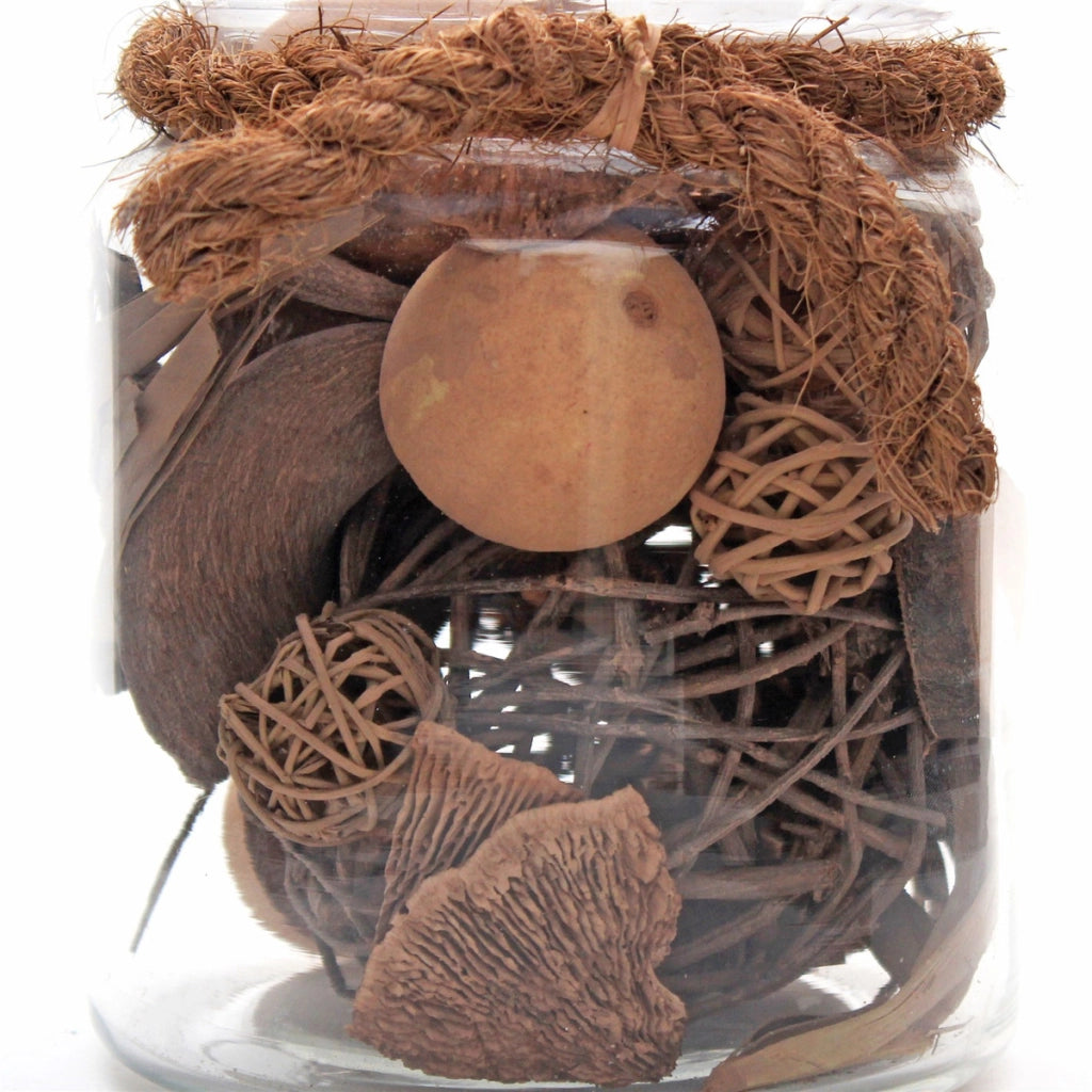 Barattolo Decorativo Flora in Vetro con Piante Essiccate