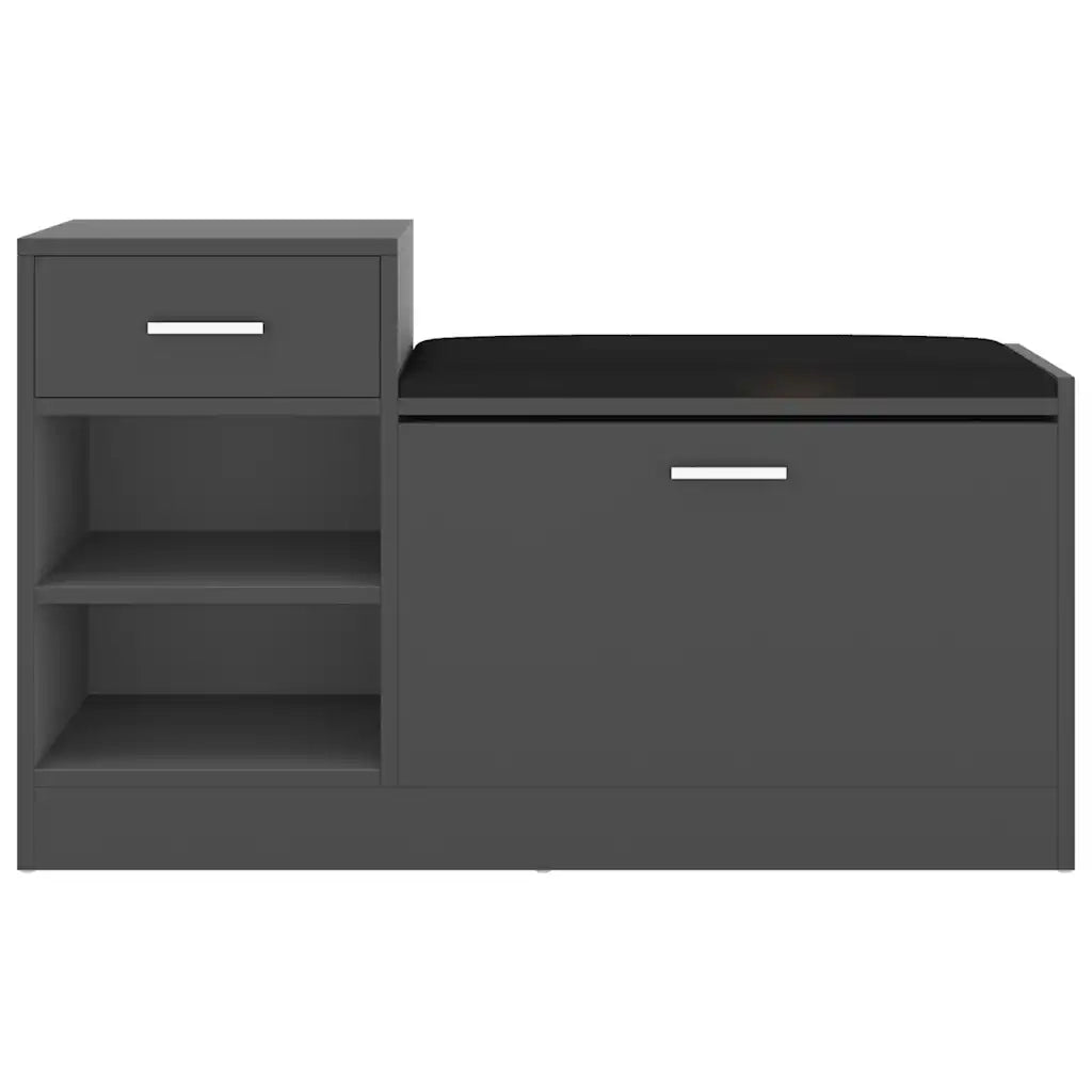 Panca Portascarpe Grigia 94,5x31x57 cm in Truciolato cod mxl 57428