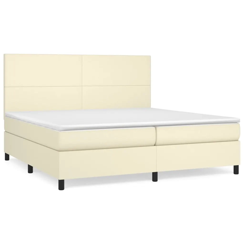 Giroletto a Molle con Materasso Crema 200x200 cm in Similpelle cod mxl 62221