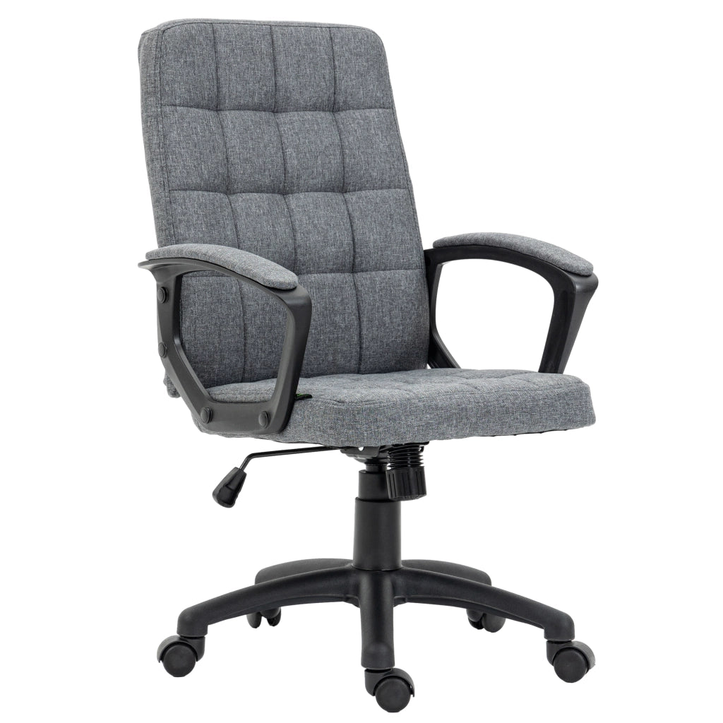 Sedia da ufficio girevole con braccioli e altezza regolabile ¨C zephmum ¨C grigio scuro 59x63x96-105,5 cm
