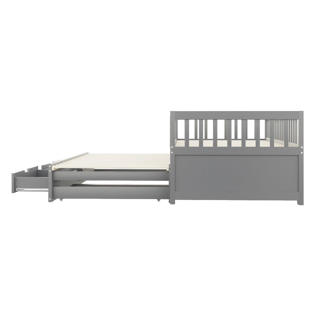 Letto multifunzione 90x200 cm con letto estraibile e cassetti