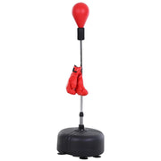 PUNCHING BALL CON ALTEZZA REGOLABILE E GUANTI INCLUSI, ?48X136-154CM, ROSSO