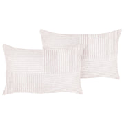 Set di 2 cuscini da lancio Cuscini decorativi in velluto a coste 50 x 30 cm bianco sporco