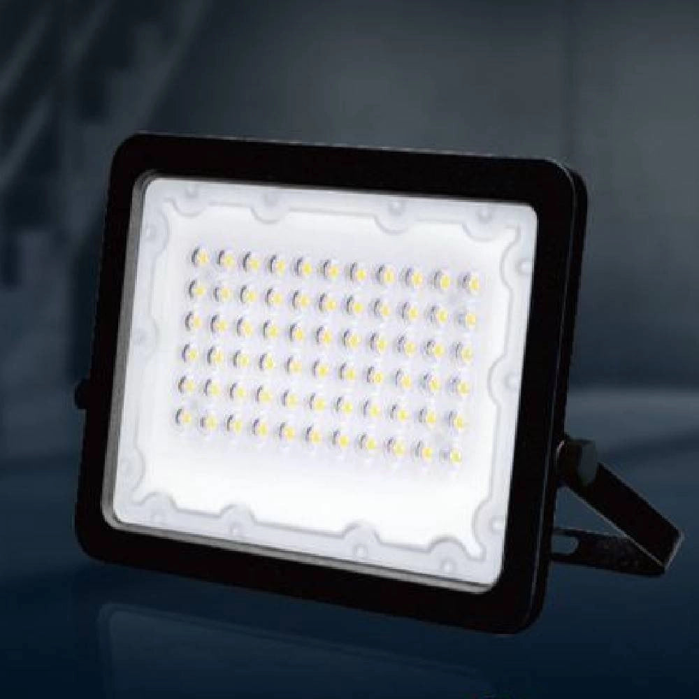 Trade Shop - Faro Led 50 W Faretto Ultra Slim Nero Esterno Luce Naturale Calda Fredda Fs50w-n - -bianco Freddo      -