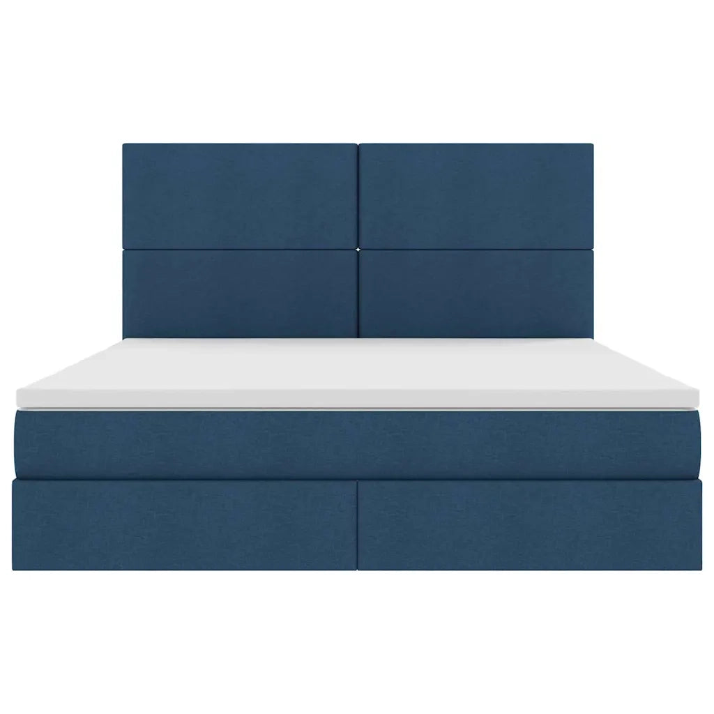 Letto con contenitore e materasso Blu 160 x 200 cm Poliestere