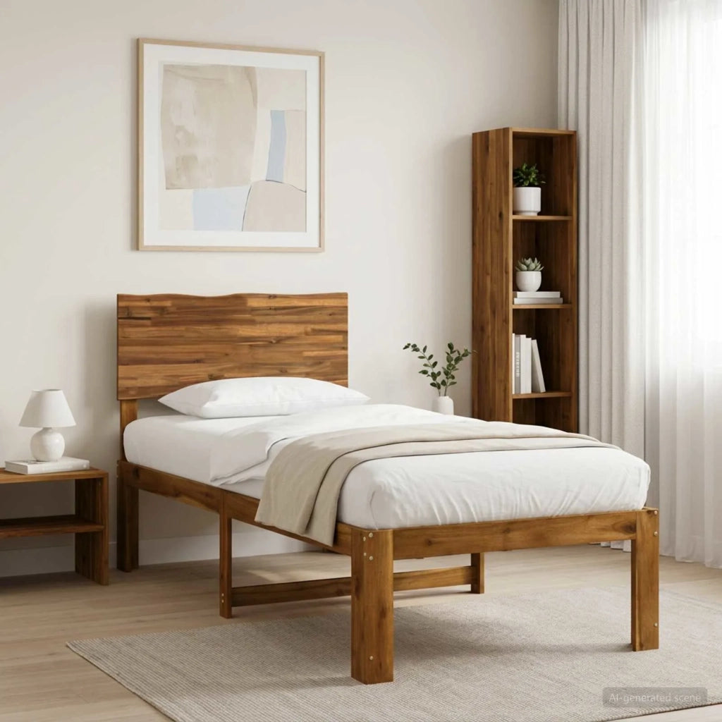 Letto Singolo con Testiera ROSTOCK Naturale 75 x 190 cm 903312