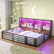 Letto a baldacchino - Xylo - 140x200 cm contenitore metallo nero