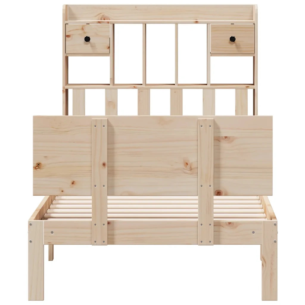 Letto Libreria senza Materasso 90x200 cm Legno Massello Pino 3322686