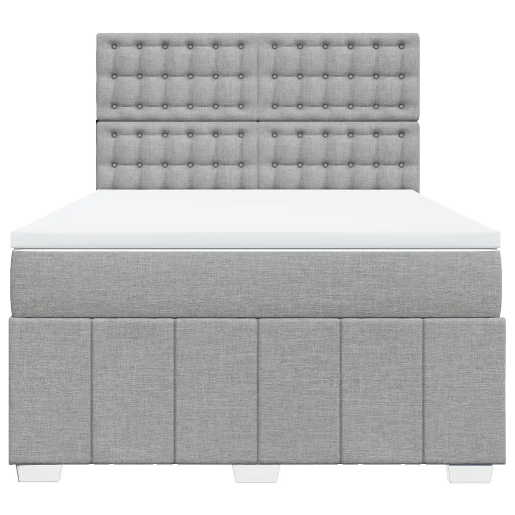 Giroletto a Molle con Materasso Grigio Chiaro 160x200cm Tessuto 3291733