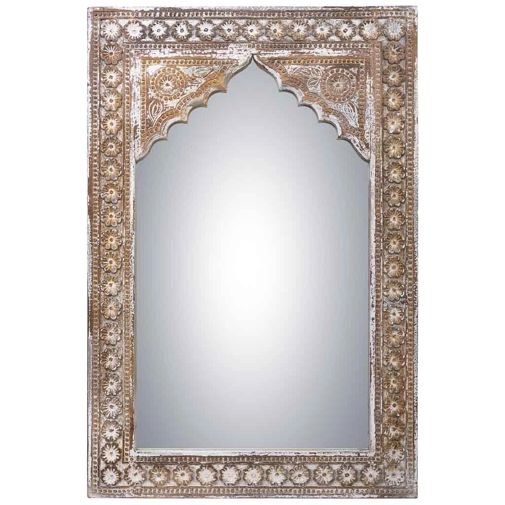 Specchio in legno invecchiato marrone 60x4x90