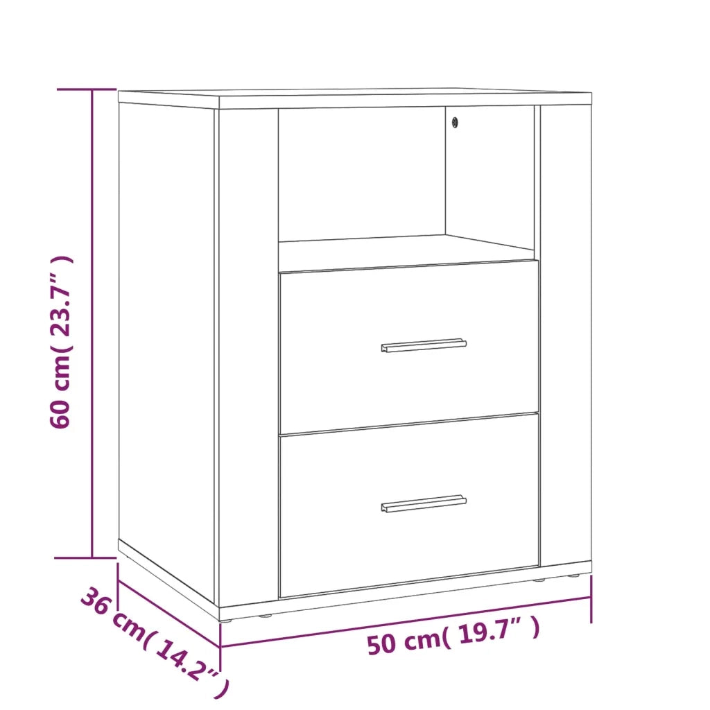 Comodino | Armadio da Notte | Mobiletto da notte Bianco 50x36x60 cm in Legno Ingegnerizzato