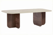 Tavolino in legno "Akira" - 120 x 60 x 41 cm - Travertino