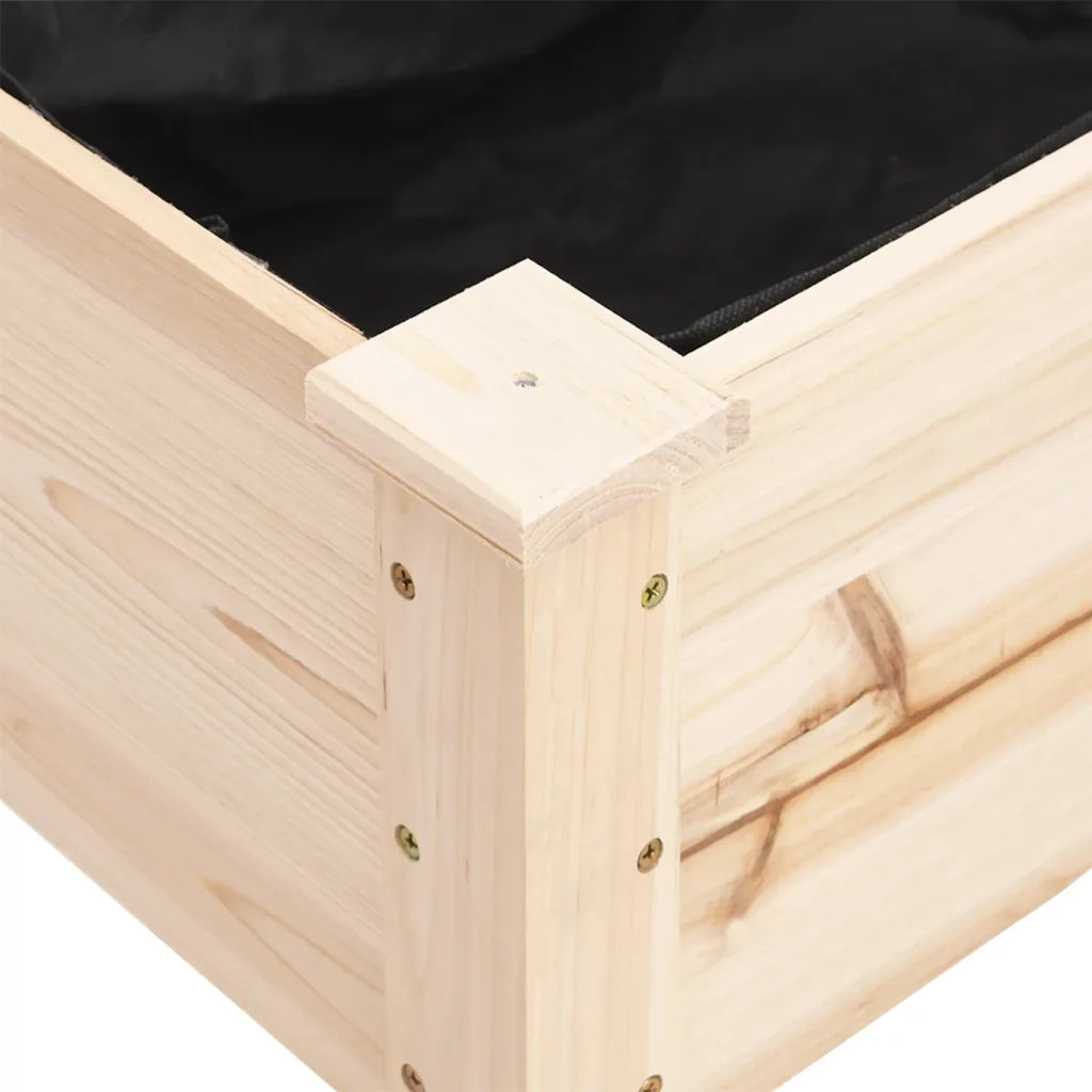 Fioriera con Fodera-Vaso-Contenitore per Piante 203x53x76 cm Legno Massello di Abete