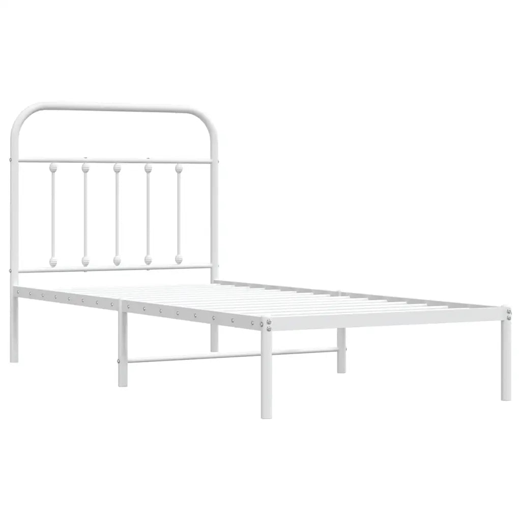 Giroletto con Testiera Metallo Bianco 90x190 cmcod mxl 78932