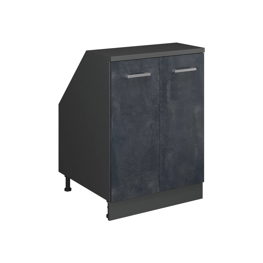 Mobile sottotetto Rion Calce nera/Antracite 60 x 83.8 cm con 2 porte, carcassa 60 cm profondità Vicco