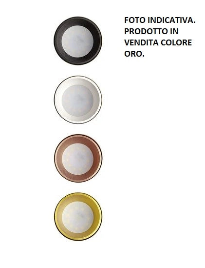 THESSALY faretto Incasso 1 luce Bordo Raso Oro Spazzolato attacco GU10  gesso e alluminio d.10cm