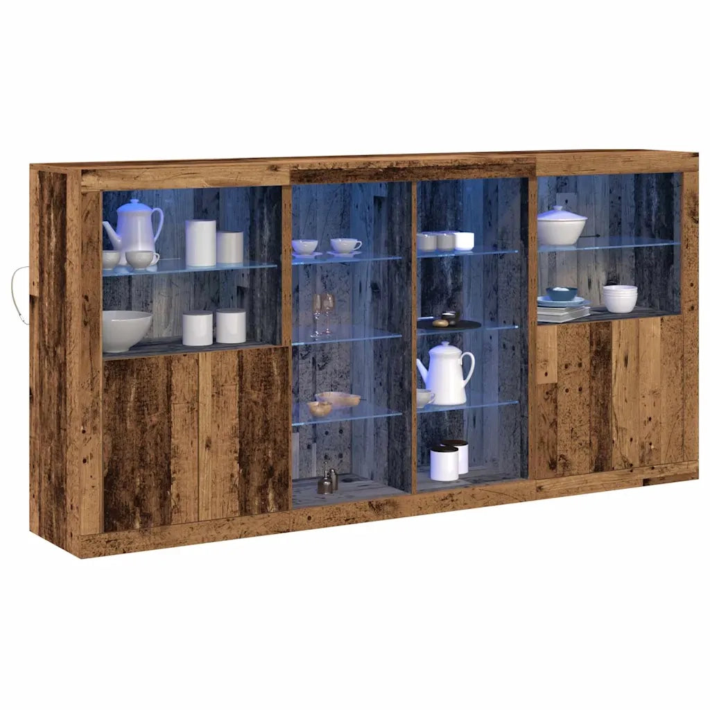 Madia LED 3 pcs Legno vecchio 202 x 37 x 100 cm 3333126