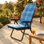Poltrona Sdraio relax reclinabile in Tessuto Acciaio cm 155x60x60 - QUENTIN