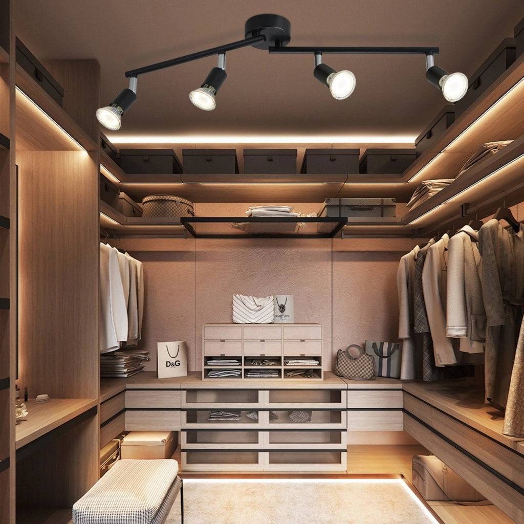 ZMH Faretto da soffitto 4 luci GU10 moderni orientabili per soggiorno camera letto