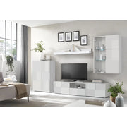 Set di mobili da salotto design con numerosi ripostigli della collezione ADAM. Colore bianco lucido.