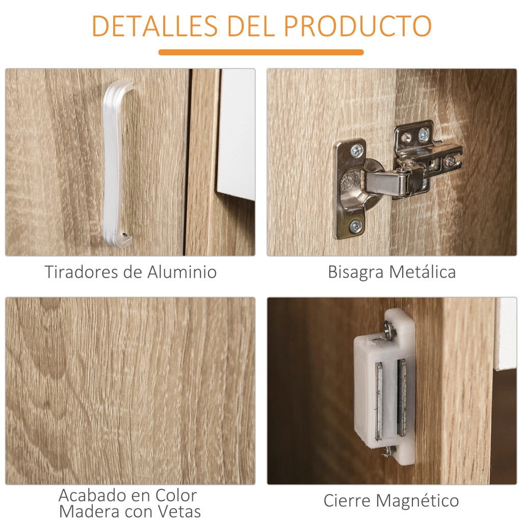 Armadio Scarpe 3 Porte con Cassetto ¨C Minimal ¨C 84x30x132 cm Naturale