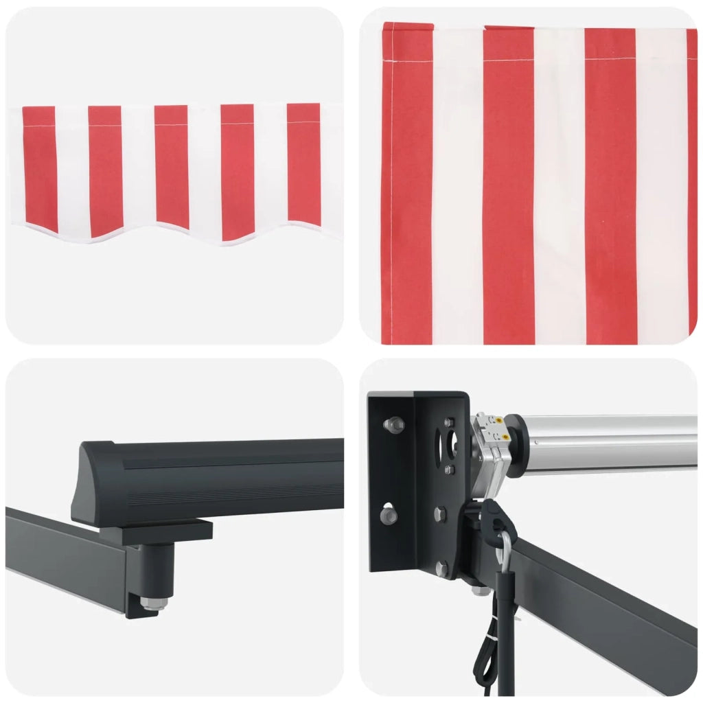 Tettuccio Elettrico Retrattile Rosso e Bianco 4,5 × 3 m