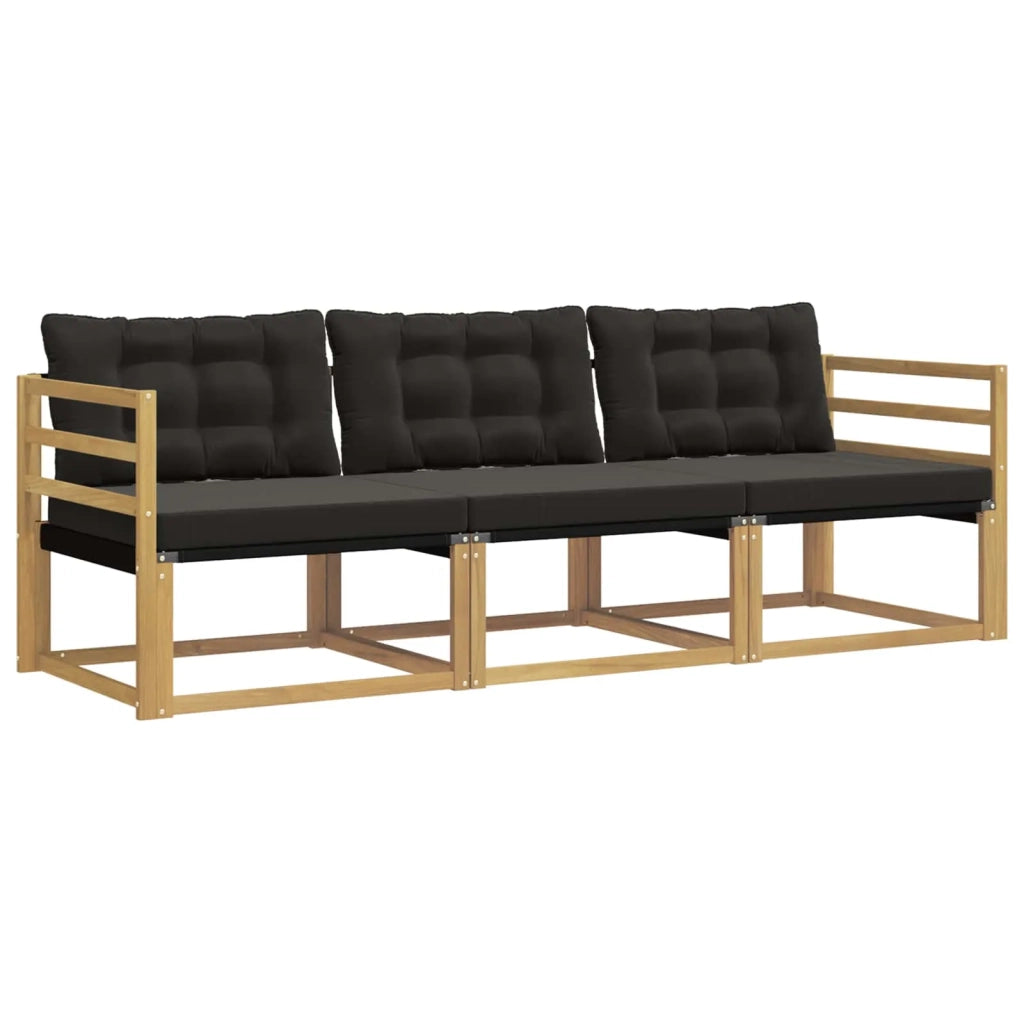 Set di divani da esterno 3 pz Bianco e Nero 3388362