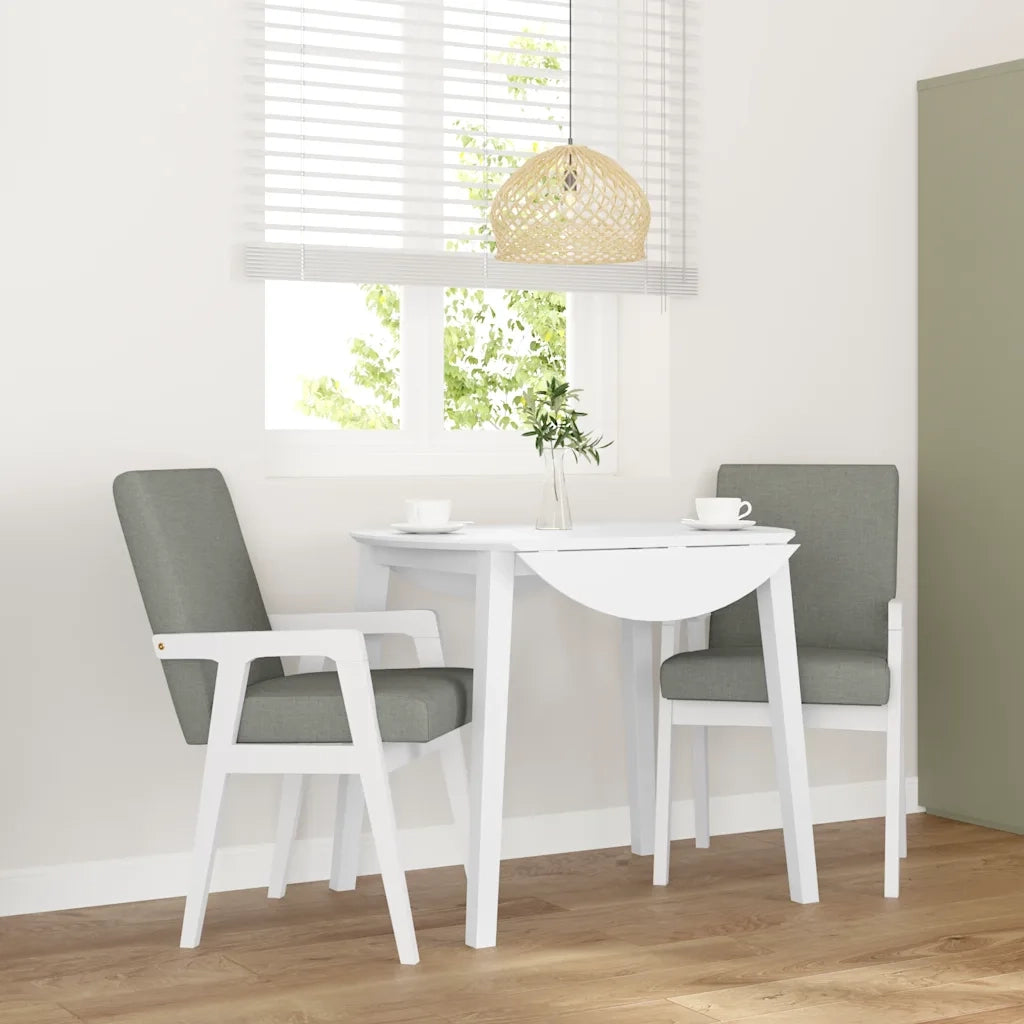 Sedie da Pranzo con Cuscini 2 pz Bianco Legno Massello di Hevea 4102484