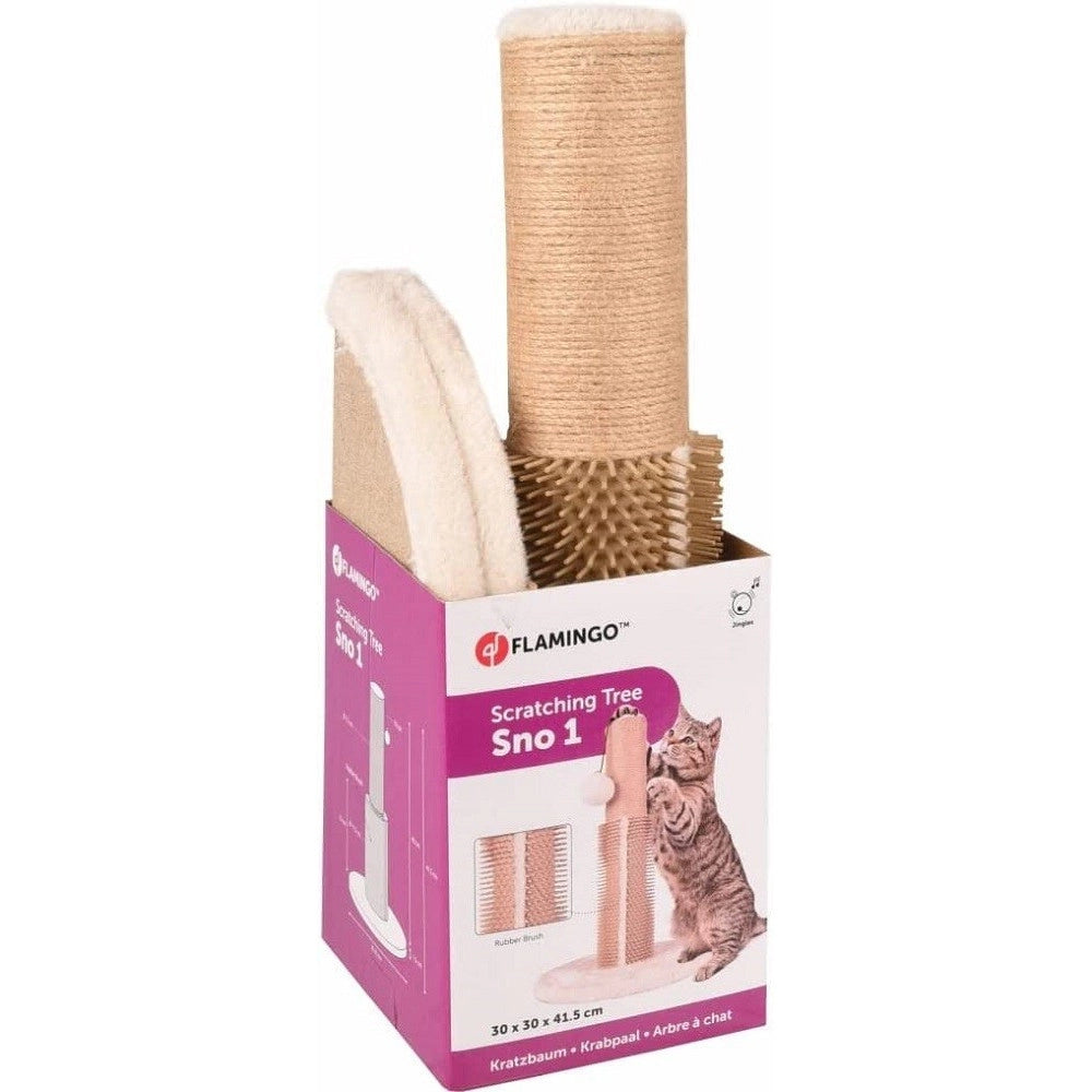 Trade Shop - Tiragraffi Gatti Arbre A Chat Sno 1 30 X 30 X 41.5 Cm Con Pallina Spazzole Gomma -
