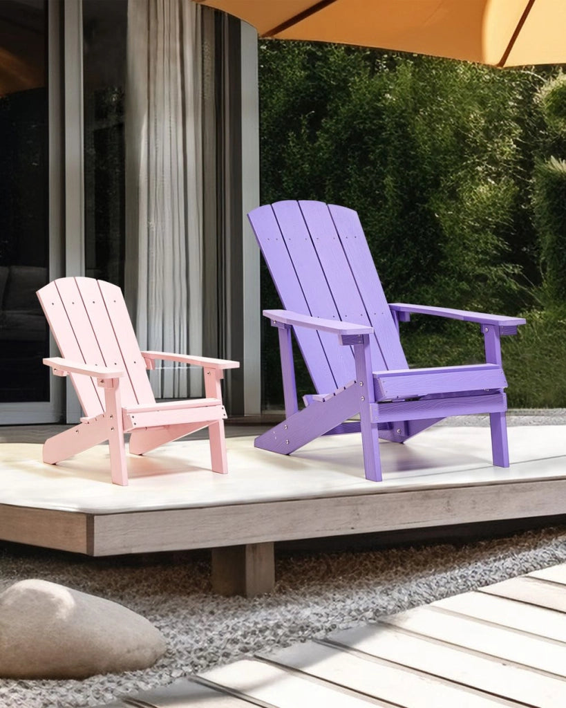Sedia da giardino in plastica rosa chiaro per bambini resistente agli agenti atmosferici in stile moderno