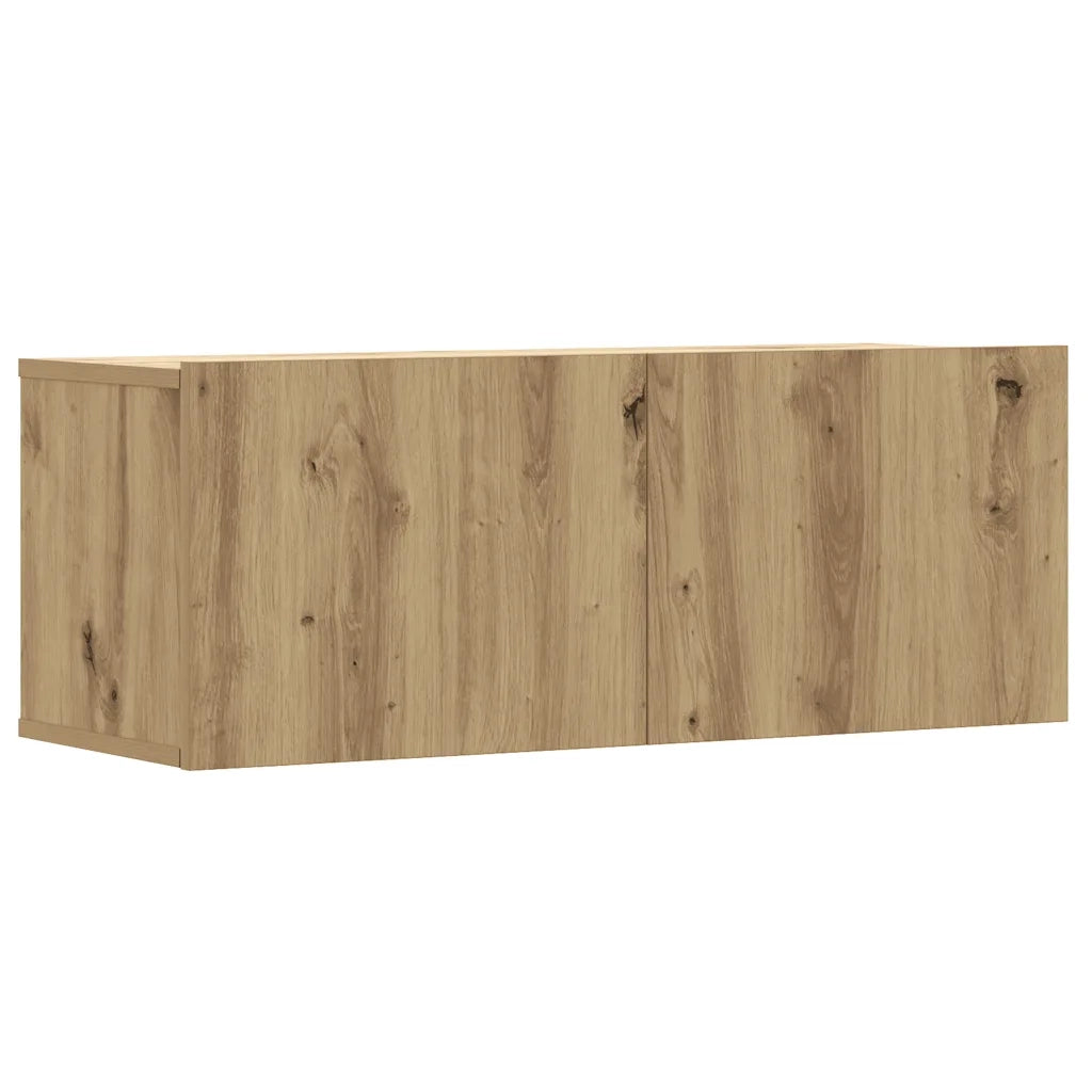 Set Mobile TV 8 pz Montato a Parete Rovere in Legno Multistrato 3329010