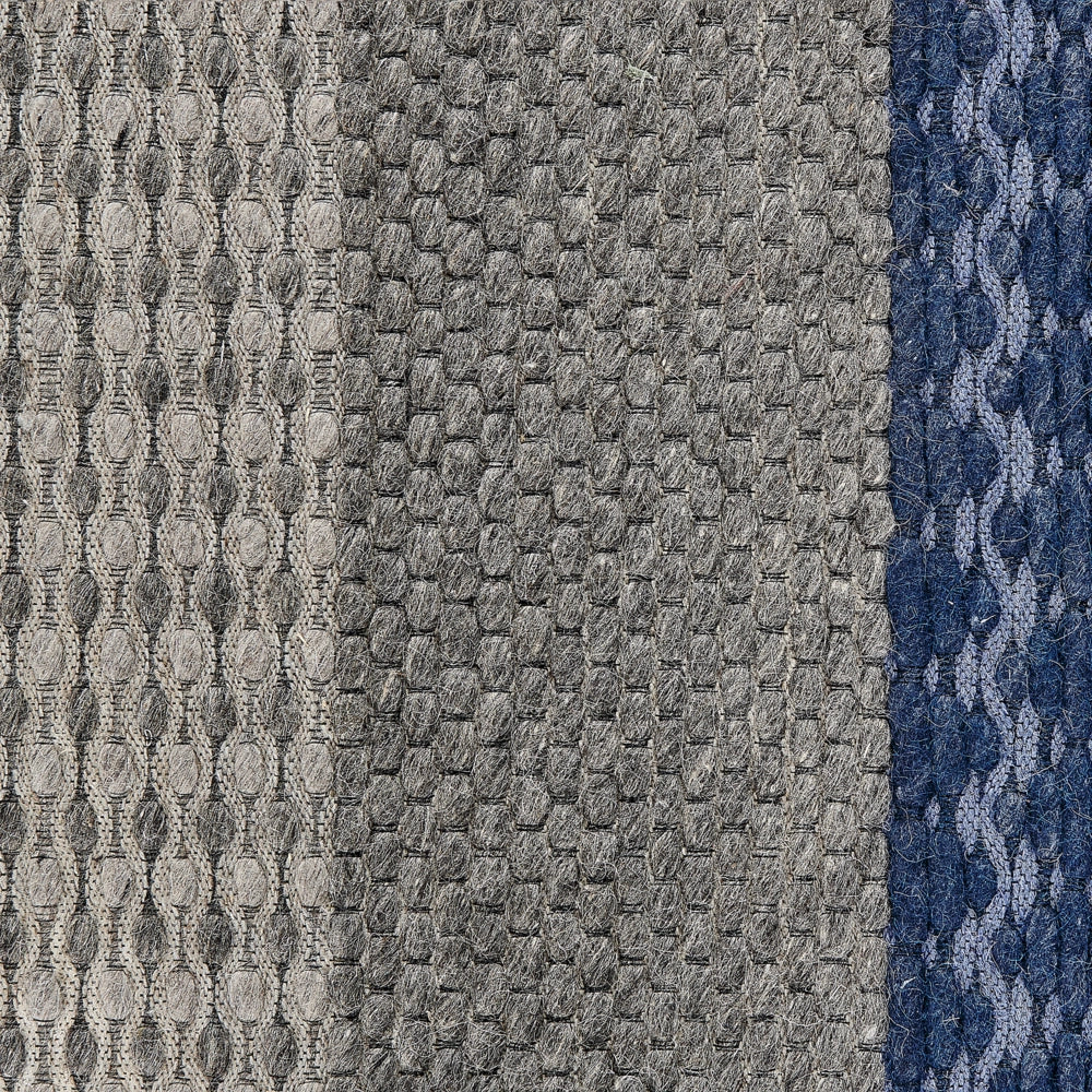 Tappeto tappetino 140 x 200 cm Lana Blu e Grigio Camera da Letto