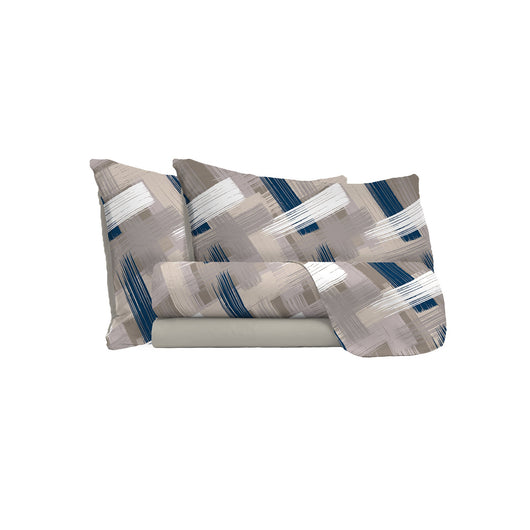 Set lenzuola stampa sopra Sotto e Federe Pennellate Matrimoniale/