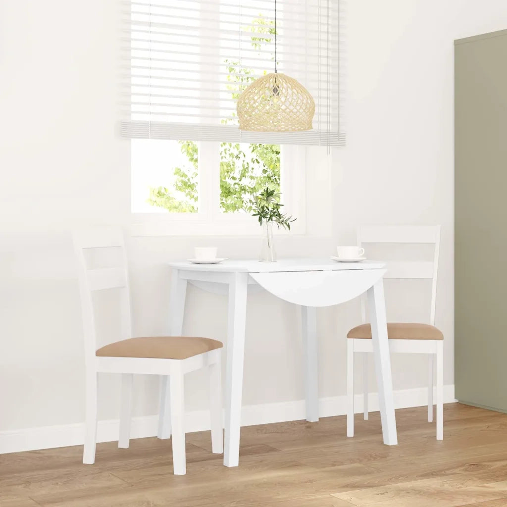 Sedie da Pranzo con Cuscini 2 pz Bianco Legno Massello di Hevea 4102386
