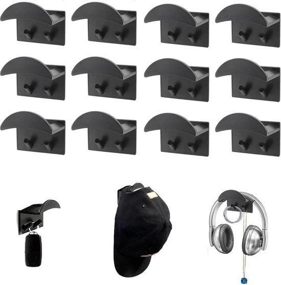 Organizzatore di cappelli autofissante - Set di 12 chiodi per cappelli per fissaggio alla parete - Soluzione di archiviazione cappelli