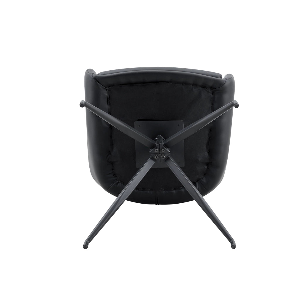 SEDIA Girevole 85 cm in PU Nero e Metallo Nero Set da 2 pezzi