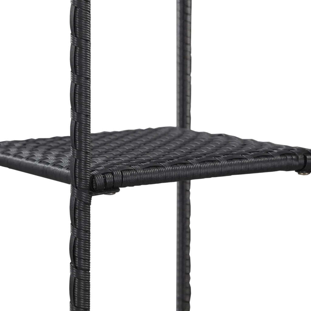 Scaffale Nero 30x30x120 cm in Polyrattan 46974