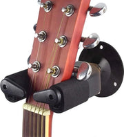 Sostegno per chitarra con chiusura automatica per corda - compatibile con tutte le chitarre, bassi, violini, mandolini, ukulele - nero Sostegno per chitarra