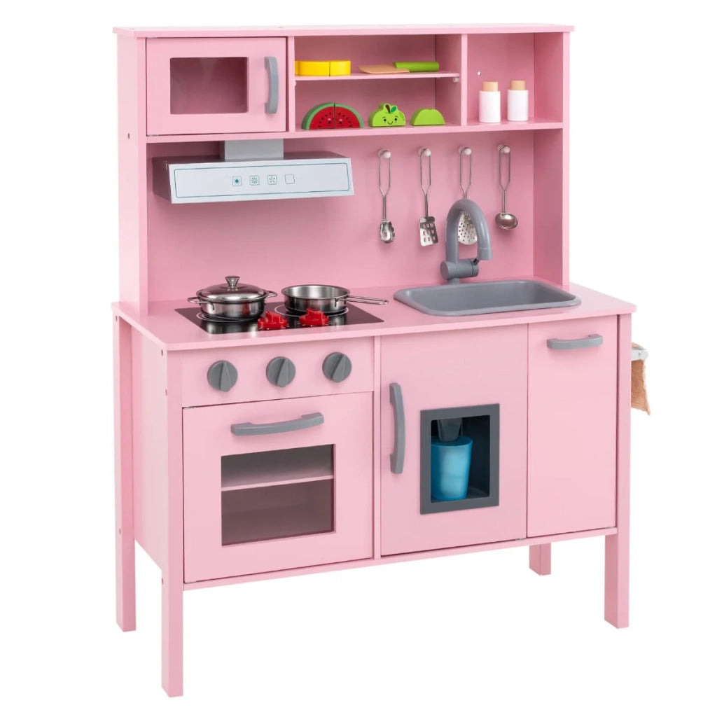 Cucina per bambini 72 x 30 x 90 cm con lavello contenitori e accessori stile moderno MDF rosa 20_0011629