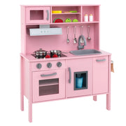 Cucina per bambini 72 x 30 x 90 cm con lavello contenitori e accessori stile moderno MDF rosa 20_0011629