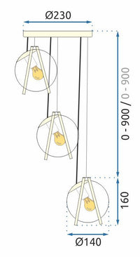 Lampada APP1090-3 Cp Gold White